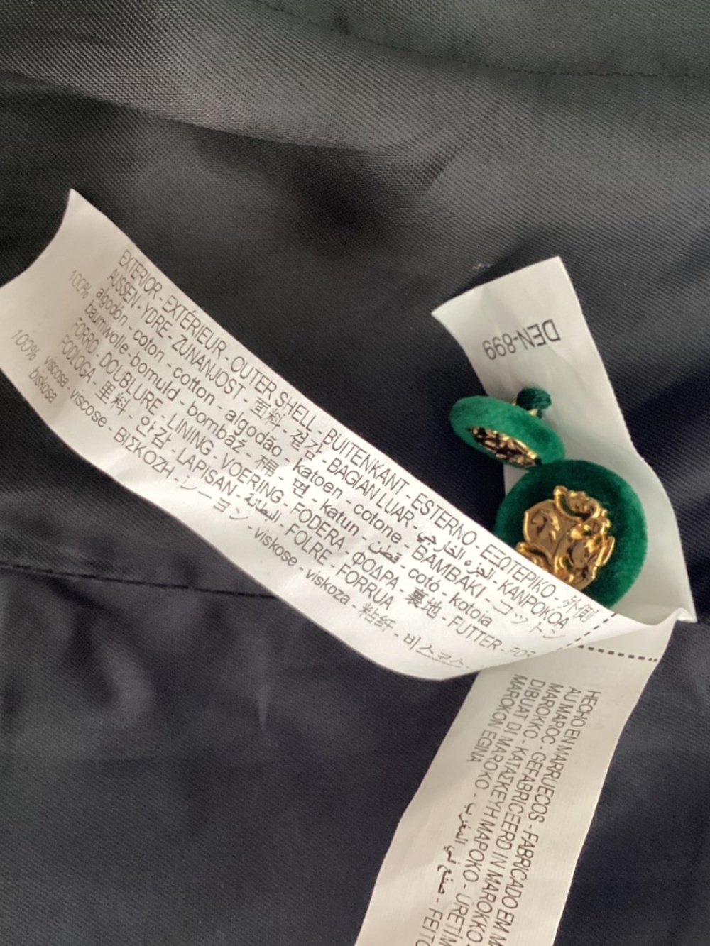 ZARA LIMITED EDITION SIZE M CHRISTMAS GREEN VELOUR BLAZER GOLG BUTTONS - Picture 7 of 8